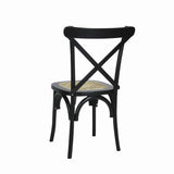 Cassis Traditional X-Back Wood Rattan Dining Chair - JONATHAN Y