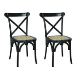 Cassis Traditional X-Back Wood Rattan Dining Chair - JONATHAN Y