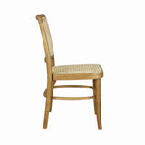 Colmar Mid-Century Vintage Wood Rattan Dining Chair - JONATHAN Y