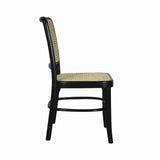 Colmar Mid-Century Vintage Wood Rattan Dining Chair - JONATHAN Y