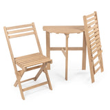 Cadiz Classic French Country 3-Piece Acacia Wood Half-Round Outdoor Folding Bistro Set - JONATHAN Y