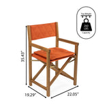 Waldo Classic Mid-Century Outdoor Acacia Wood Foldable Diamond-Quilted Back Director Chair with Cushion - JONATHAN Y