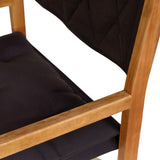 Waldo Classic Mid-Century Outdoor Acacia Wood Foldable Diamond-Quilted Back Director Chair with Cushion Set 2