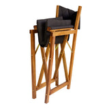 Waldo Classic Mid-Century Outdoor Acacia Wood Foldable Diamond-Quilted Back Director Chair with Cushion Set 2