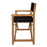 Waldo Classic Mid-Century Outdoor Acacia Wood Foldable Diamond-Quilted Back Director Chair with Cushion Set 2