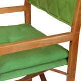 Waldo Classic Mid-Century Outdoor Acacia Wood Foldable Diamond-Quilted Back Director Chair with Cushion Set 2