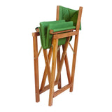 Waldo Classic Mid-Century Outdoor Acacia Wood Foldable Diamond-Quilted Back Director Chair with Cushion Set 2