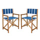 Blue Stripe/Teak Brown (Set of 2)