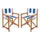 Blue and White Stripe/Teak Brown (Set of 2)