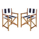 Charcoal and White Stripe/Teak Brown (Set of 2)