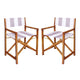Lavender and White Stripe/Teak Brown (Set of 2)