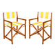 Yellow and White Stripe/Teak Brown (Set of 2)