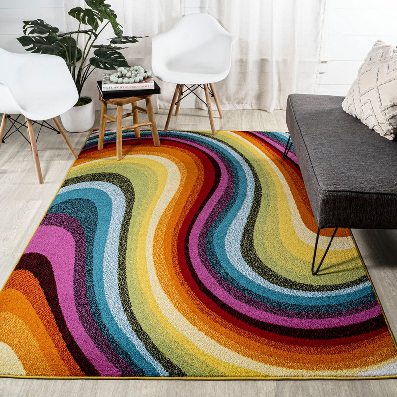 Flow Abstract Swirl Area Rug