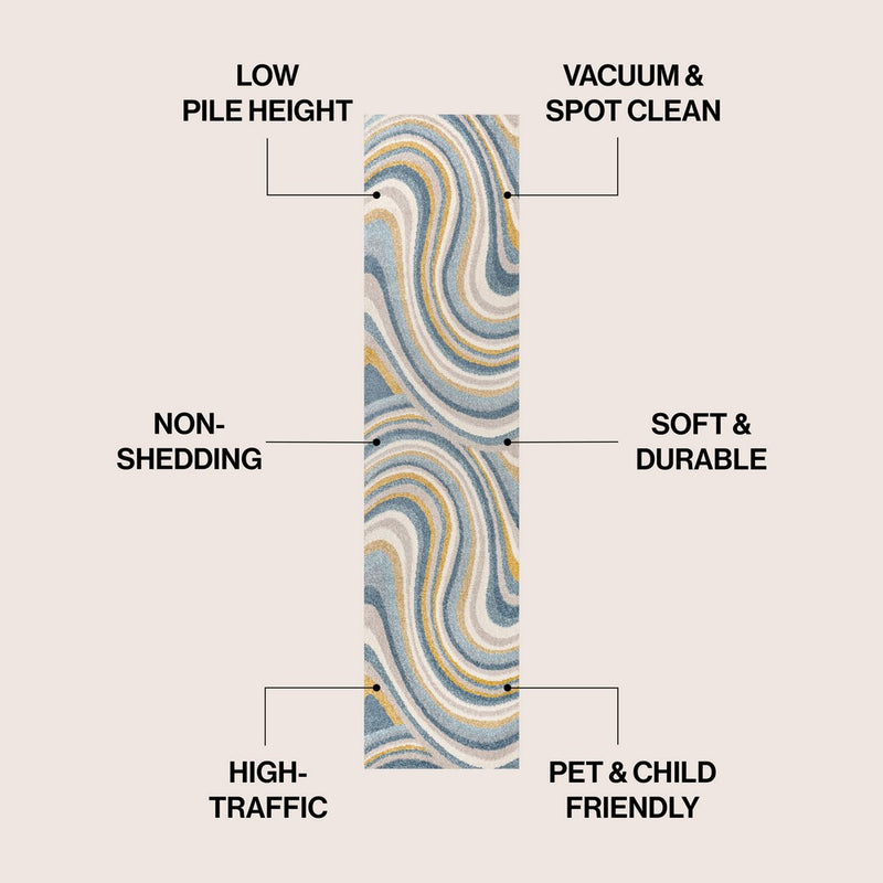 Flow Abstract Swirl Area Rug