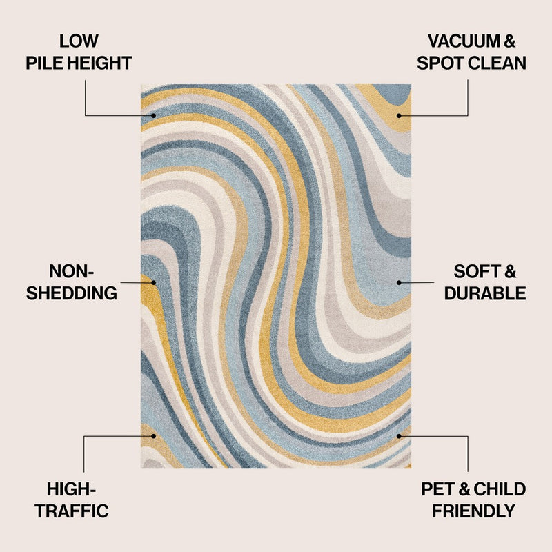 Flow Abstract Swirl Area Rug