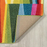 Prism Geometric Striped Area Rug Orange/Green/Blue / Runner / 2' X 7'10" – BACK
