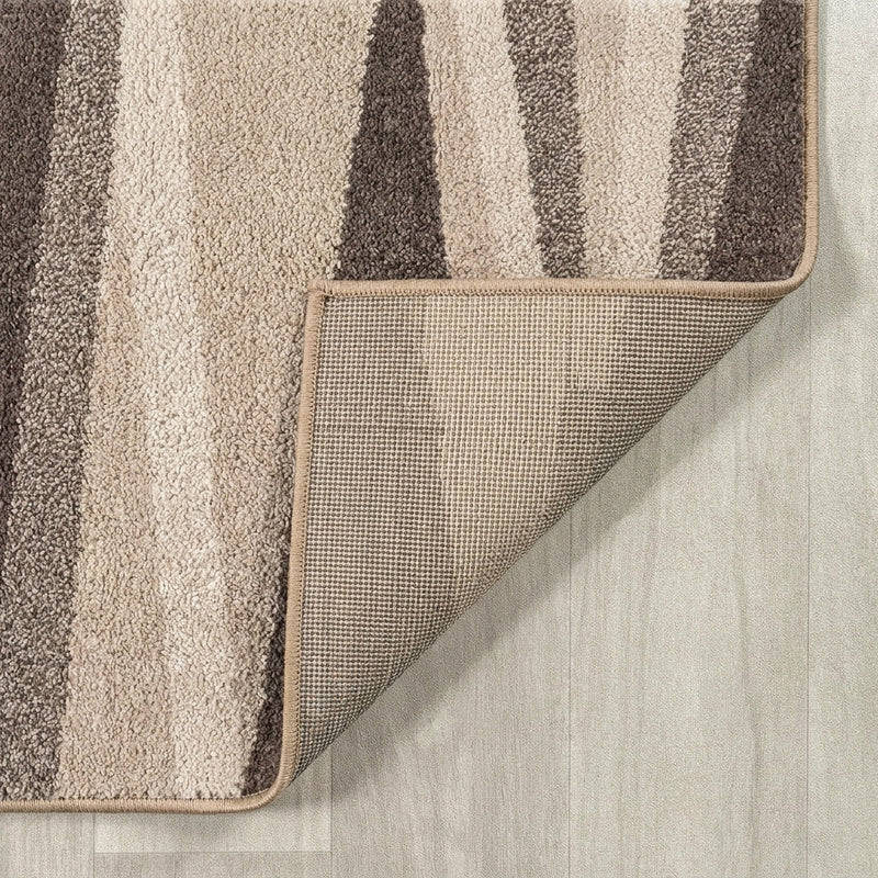 Prism Geometric Striped Area Rug Beige/Brown / Runner / 2' X 7'10" – BACK