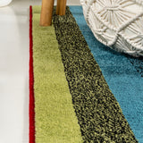 Retro Rainbow Contemporary Stripe Area Rug