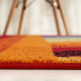 Retro Rainbow Contemporary Stripe Area Rug