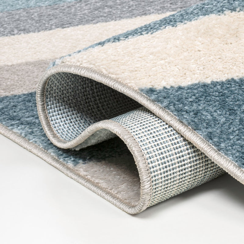 Retro Rainbow Contemporary Stripe Area Rug