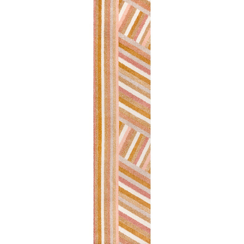Retro Rainbow Contemporary Stripe Area Rug