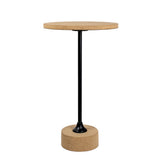 Calix 23.5" Contemporary Minimalist Metal/Cork Round End Table - JONATHAN Y
