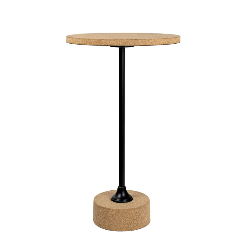 Calix 23.5" Contemporary Minimalist Metal/Cork Round End Table - JONATHAN Y