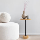 Calix 23.5" Contemporary Minimalist Metal/Cork Round End Table - JONATHAN Y