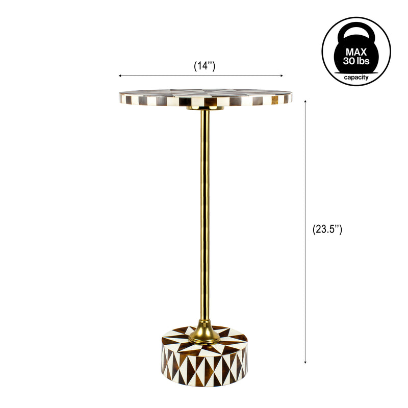 Calix 23.5" Contemporary Minimalist Metal/Resin Round End Table