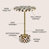 Calix 23.5" Contemporary Minimalist Metal/Resin Round End Table