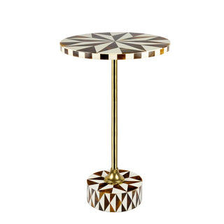 Calix 23.5" Contemporary Minimalist Metal/Resin Round End Table