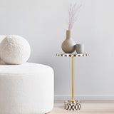Calix 23.5" Contemporary Minimalist Metal/Resin Round End Table