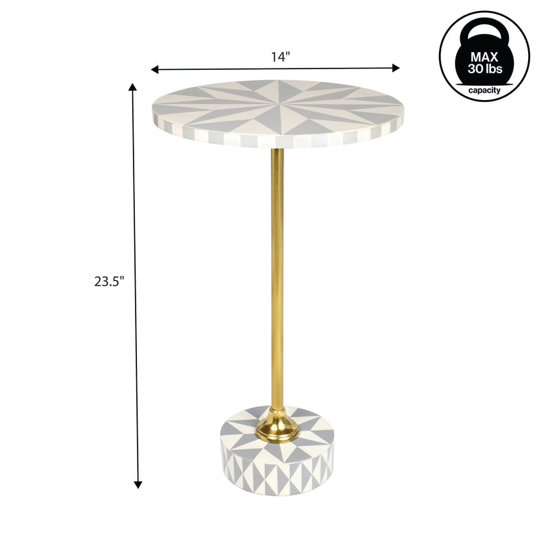 Calix 23.5" Contemporary Minimalist Metal/Resin Round End Table