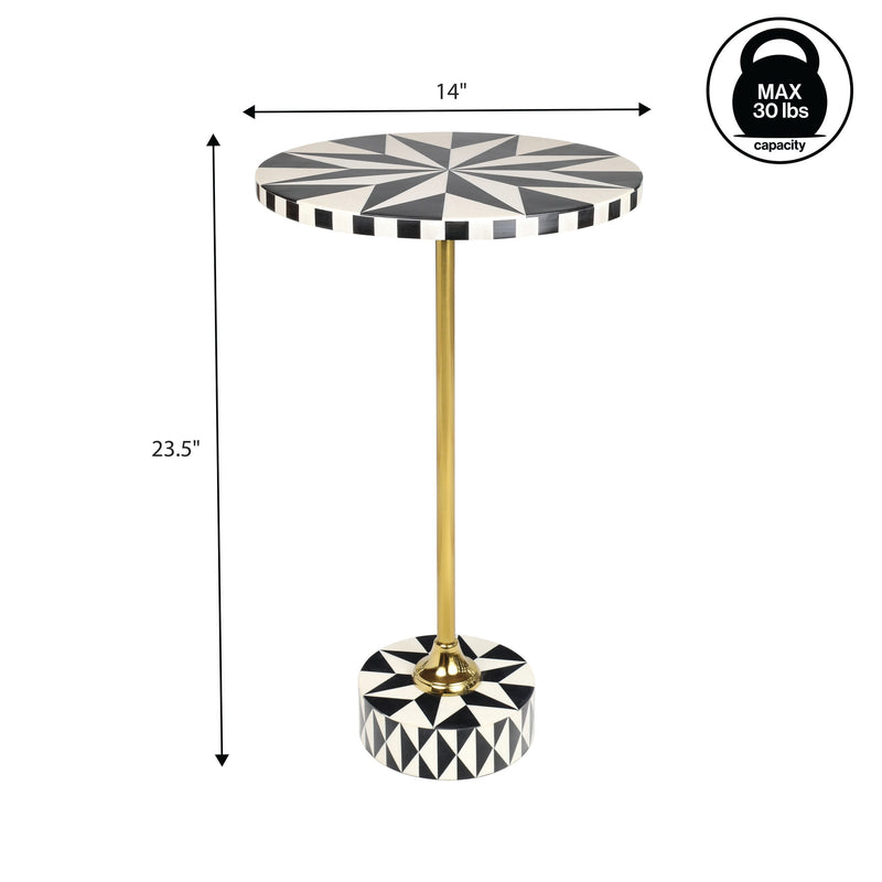 Calix 23.5" Contemporary Minimalist Metal/Resin Round End Table