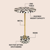 Calix 23.5" Contemporary Minimalist Metal/Resin Round End Table