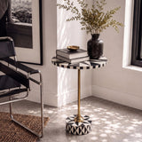Calix 23.5" Contemporary Minimalist Metal/Resin Round End Table