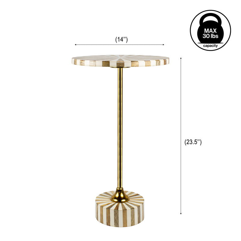 Calix 23.5" Contemporary Minimalist Metal/Resin Round End Table