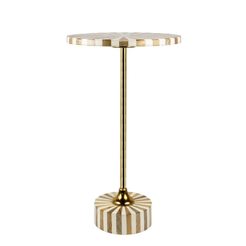 Calix 23.5" Contemporary Minimalist Metal/Resin Round End Table