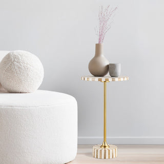 Calix 23.5" Contemporary Minimalist Metal/Resin Round End Table