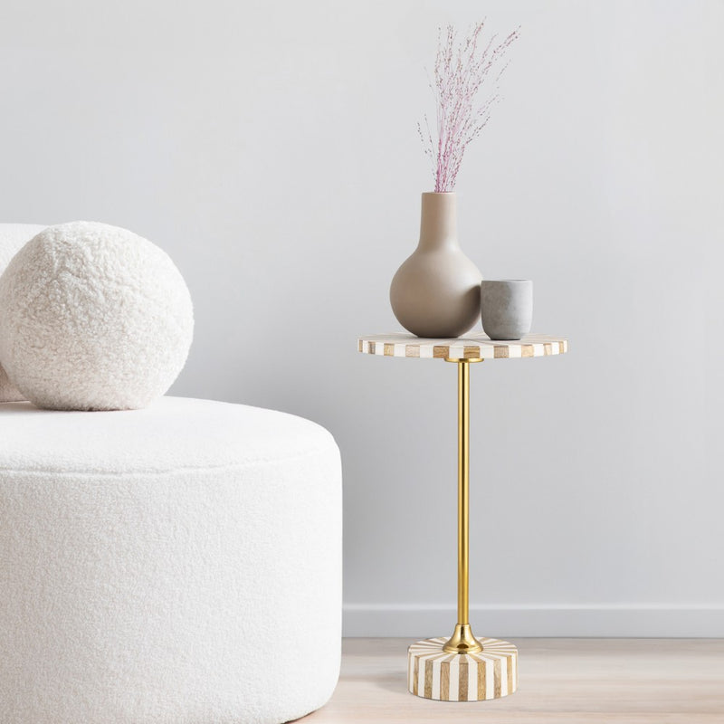 Calix 23.5" Contemporary Minimalist Metal/Resin Round End Table