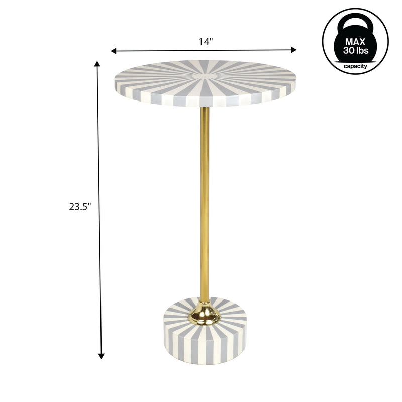 Calix 23.5" Contemporary Minimalist Metal/Resin Round End Table
