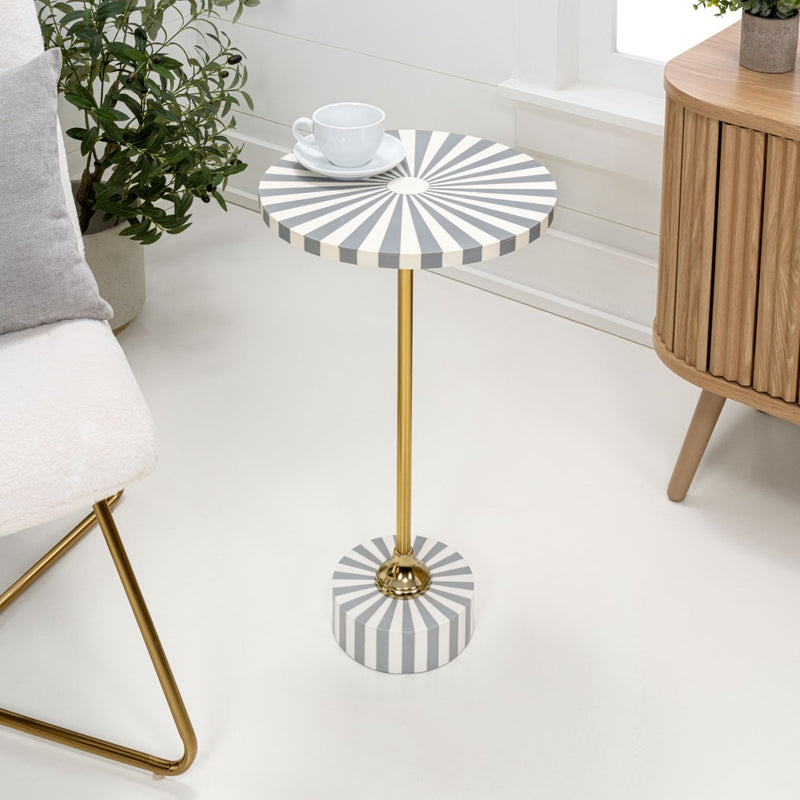 Calix 23.5" Contemporary Minimalist Metal/Resin Round End Table