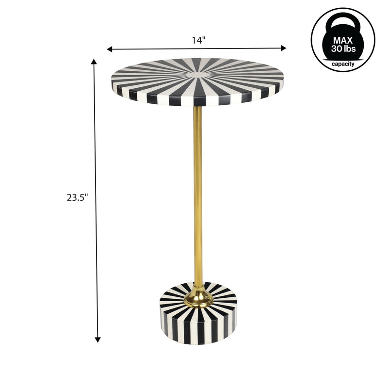 Calix 23.5" Contemporary Minimalist Metal/Resin Round End Table
