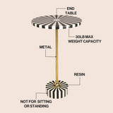 Calix 23.5" Contemporary Minimalist Metal/Resin Round End Table