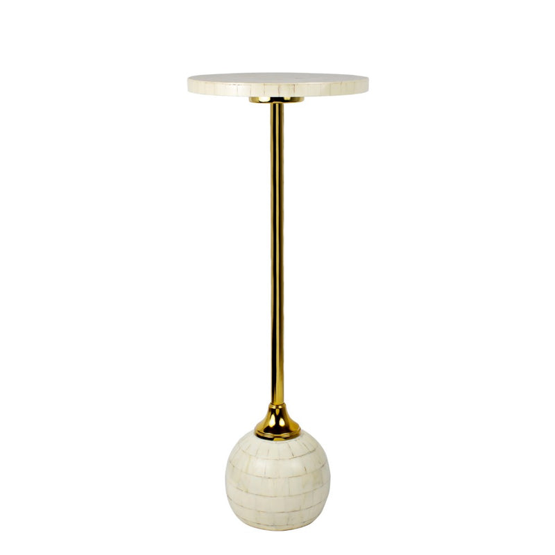 Evelyn 26" Modern Glam Metal/Resin Mosaic Pedestal Drink Table