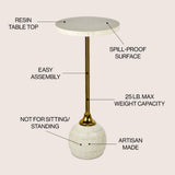 Evelyn 26" Modern Glam Metal/Resin Mosaic Pedestal Drink Table