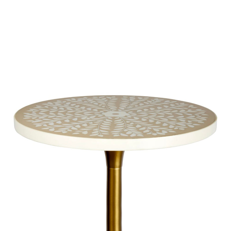 Nysha 25" Modern Bohemian Metal/Resin Inlay Top End Table