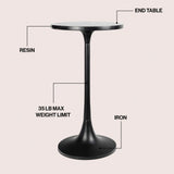 Nysha 25" Modern Bohemian Metal/Resin Inlay Top End Table