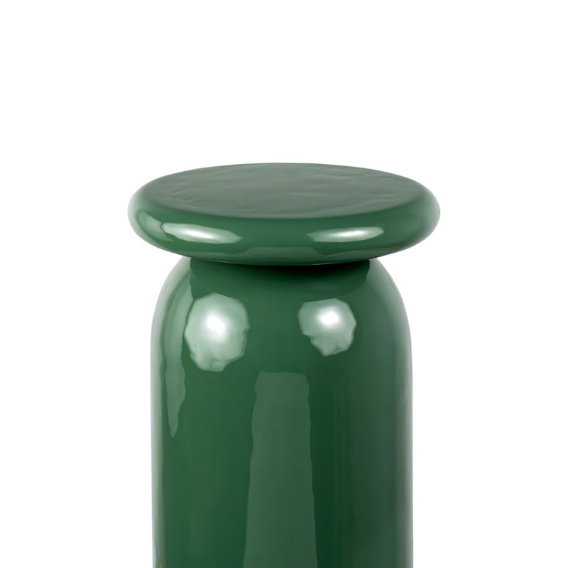 Miles 22.75" Mid-Century Modern Metal Sleek Cylinder Drink Table