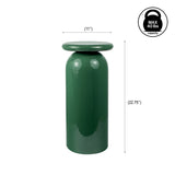 Miles 22.75" Mid-Century Modern Metal Sleek Cylinder Drink Table